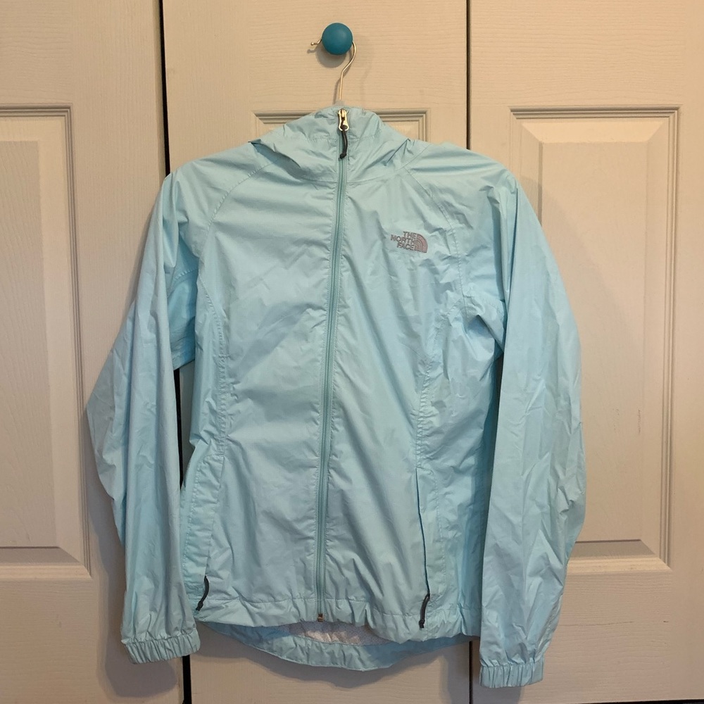Teal North Face jacket